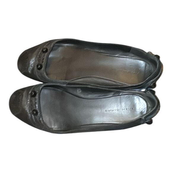 Balenciaga Black Leather Ballet Flats Size 9.5 - Picture 3 of 6